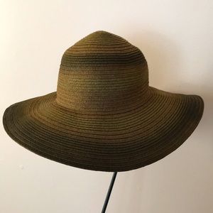 New brown multicolor woven sun hat